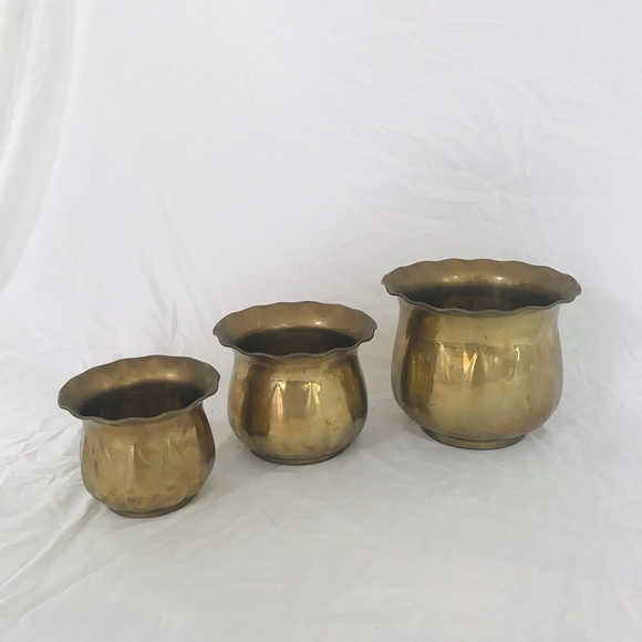 Bohemian Brass Scalloped Stacking Bowls - Picture 4 of 5